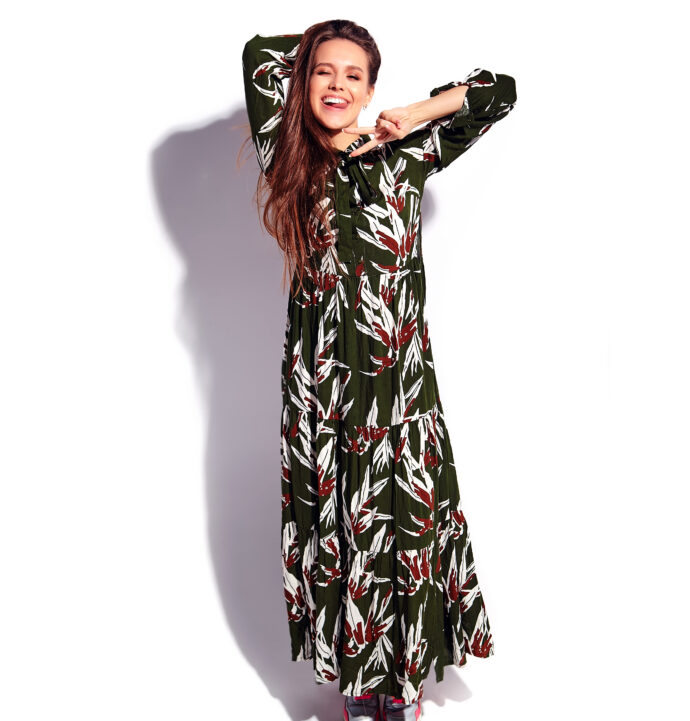 Dark Blue Floral Printed Kurta