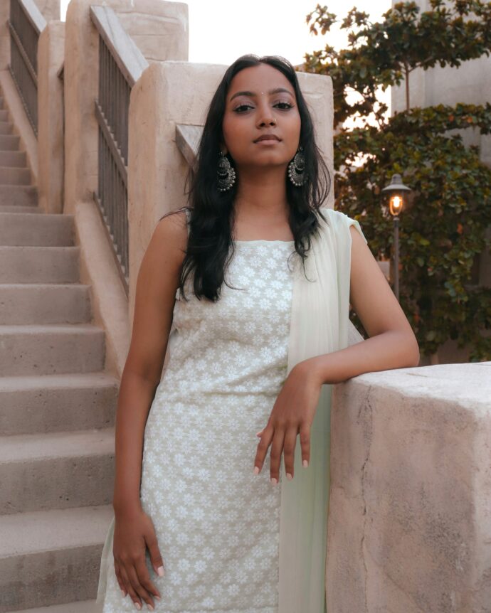 Light  Straight Embroidered Kurta