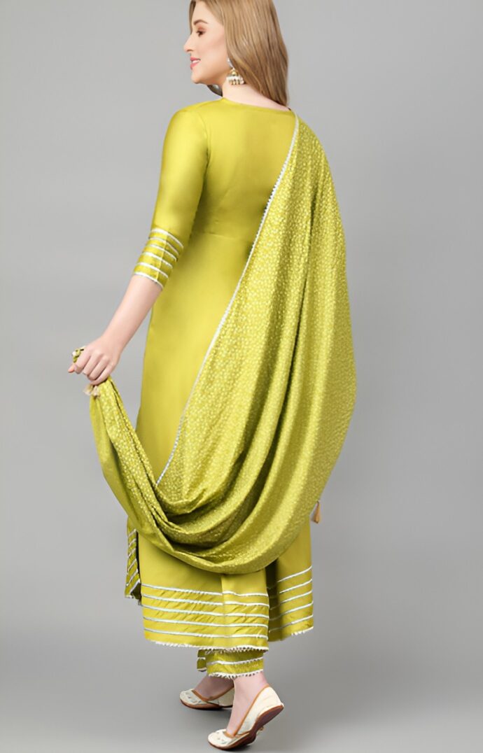 Women's Rayon solid Embroidered Kurta Pant and Dupatta Set - Image 4