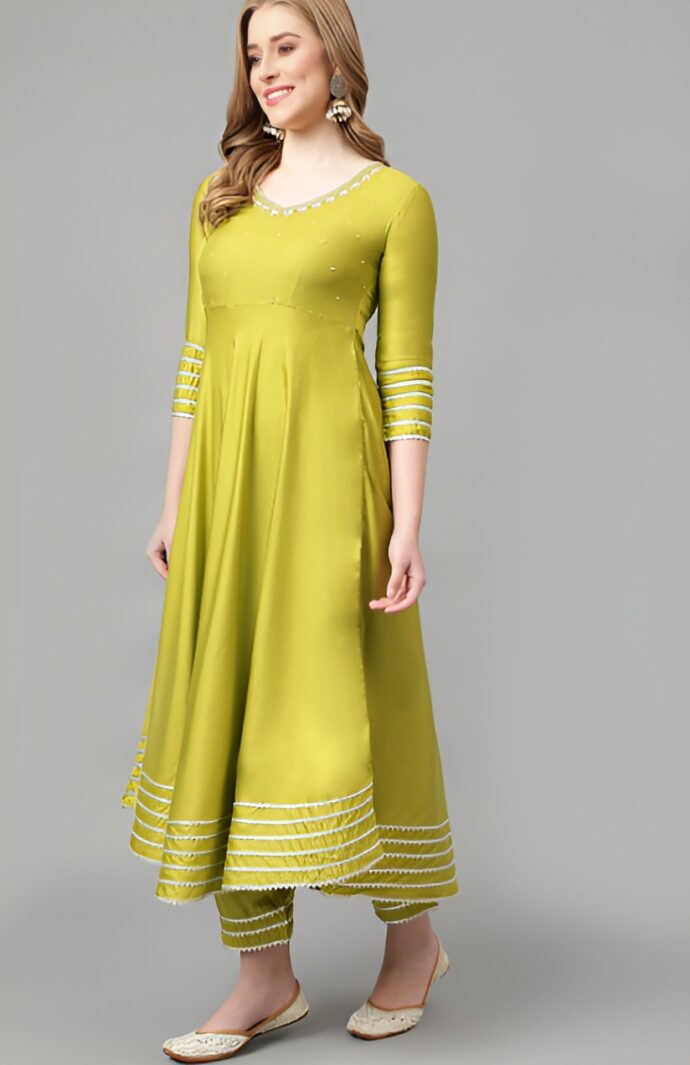 Women's Rayon solid Embroidered Kurta Pant and Dupatta Set