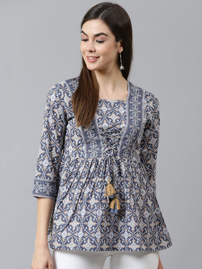 Women’s Cotton Printed Top - Image 3